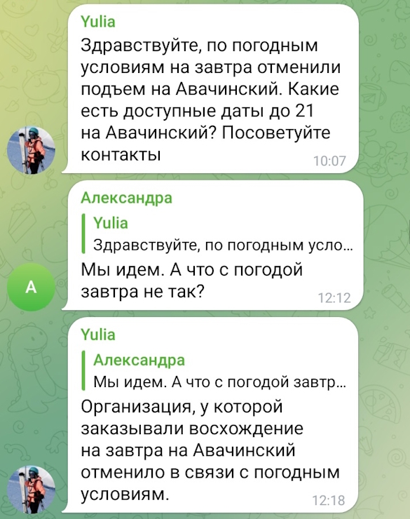 Скриншот Telegram