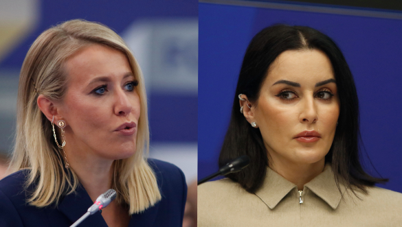 Ксения Собчак и Тина Канделаки. Коллаж "Дни.ру", фото: Maksim Konstantinov/Global Look Press/www.globallookpress.com