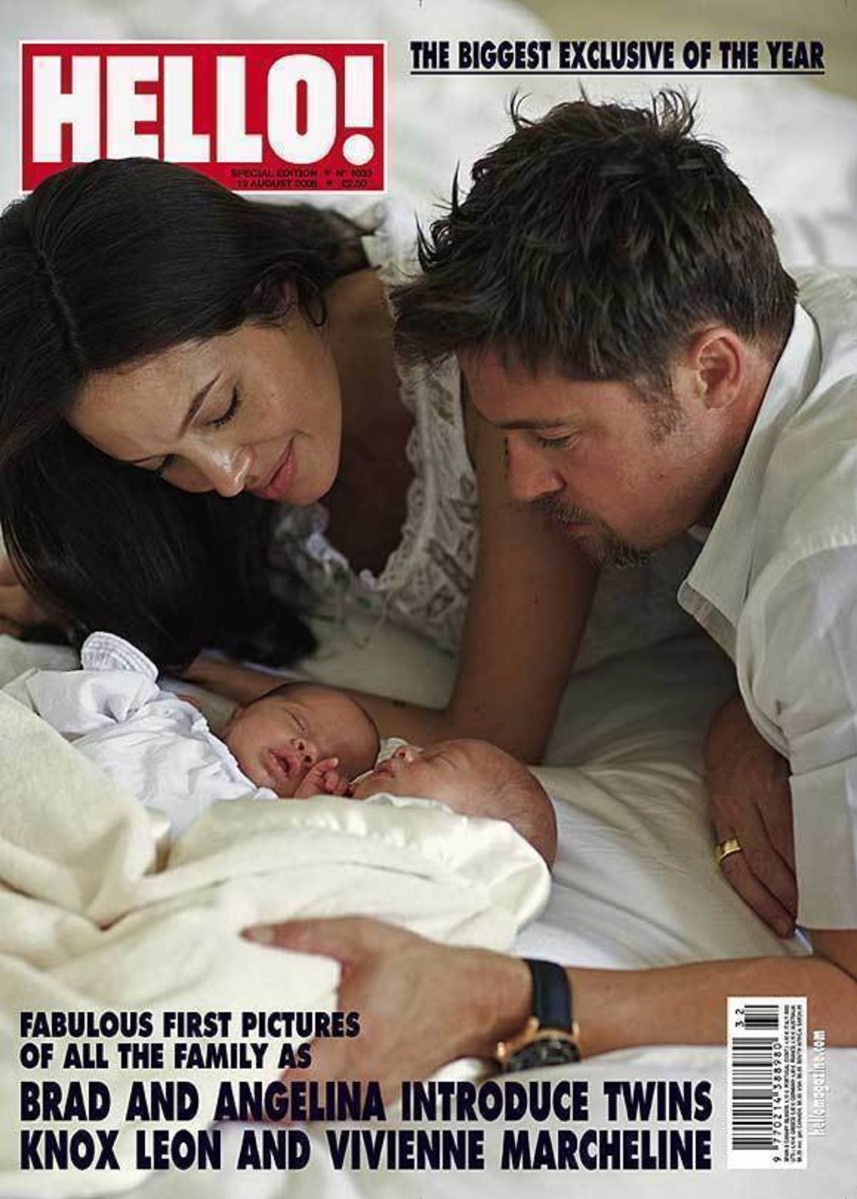 За снимки двойняшек Бранджелины Вивьен и Нокса иностранные издания Hello и People отдали порядка 14 миллионов долларов.