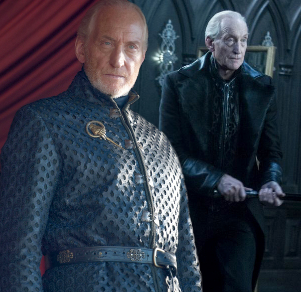 Чарльз Дэнс (Тайвин Ланнистер) и кадр из "Другой мир: Войны крови"
