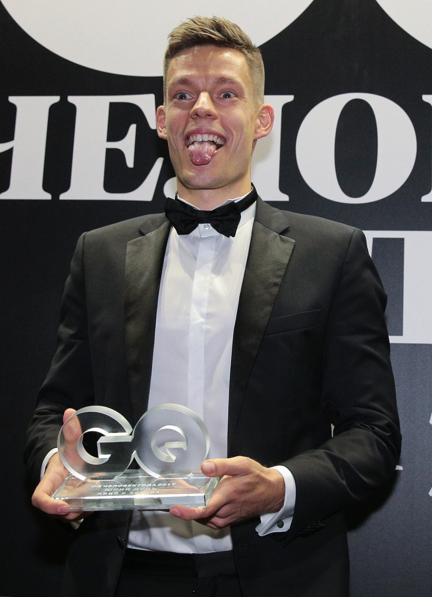 Главный редактор Sports.ru Юрий Дудь, получивший приз в номинации "Лицо с экрана", на церемонии вручения премии "Человек года" по версии журнала GQ в "Барвиха Luxury Village".