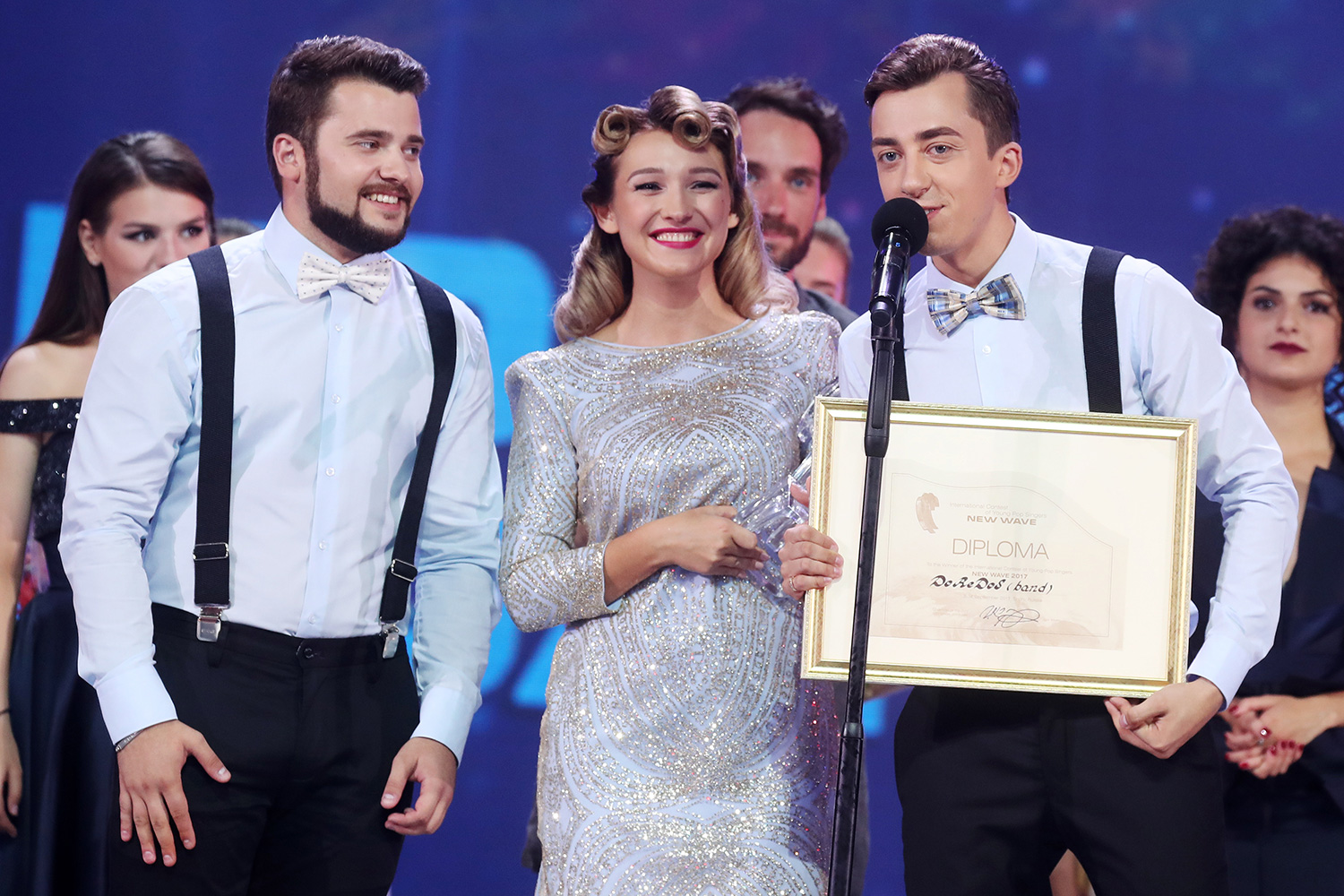 Участники конкурса от Молдавии - группа DoReDoS (Сергей Мыца, Марина Джундиет и Евгений Андриянов).