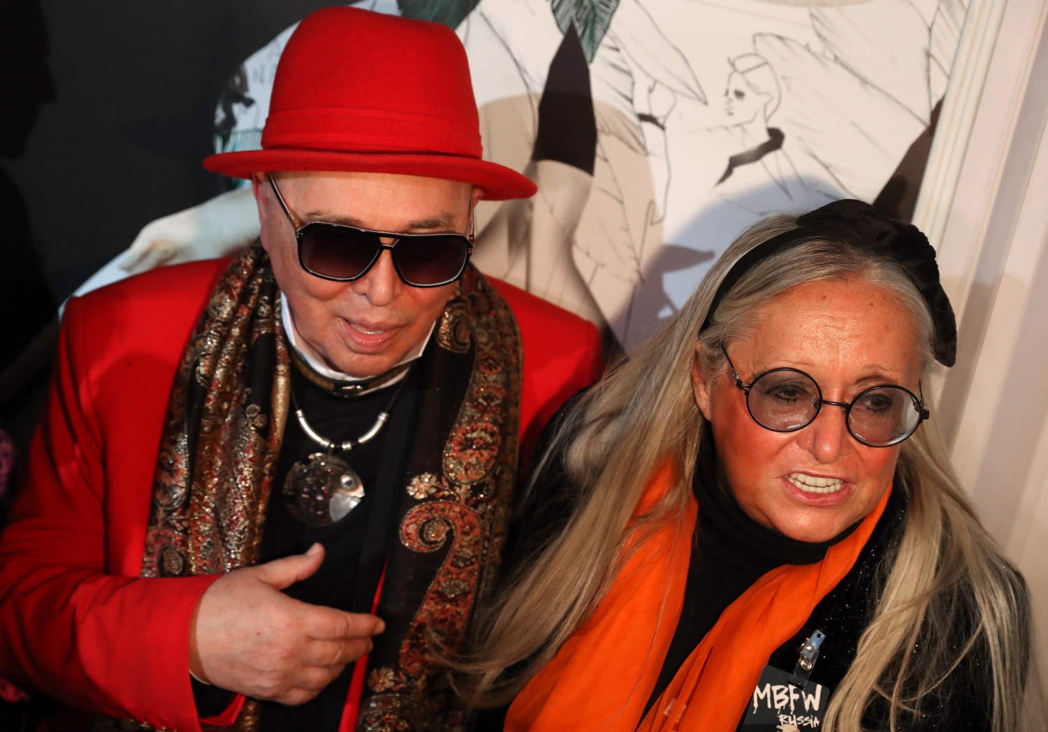 Вячеслав Зайцев и Татьяна Михалкова перед показом новой коллекции.