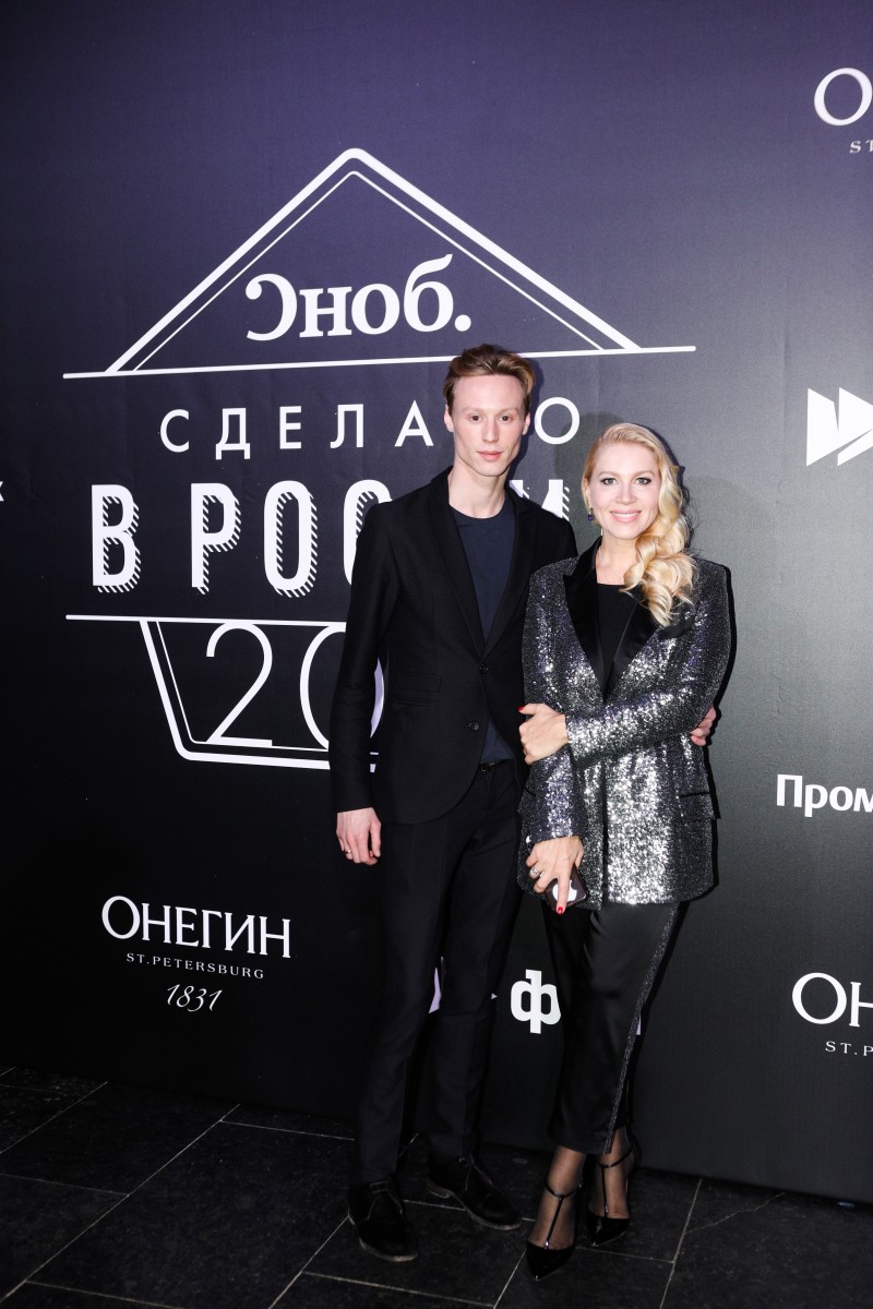 Екатерина Одинцова с главным редактором журнала "Сноб" Сергеем Николаевичем.