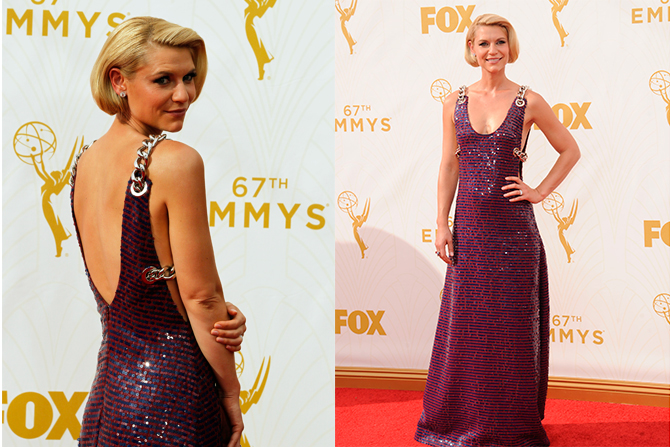 В 2014 году звезды решили отдать предпочтении голливудской классике, актриса Клэр Дэйнс нарядилась для "Эмми" в роскошное платье с открытой спиной