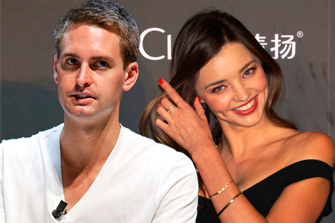 Генеральный директор сервиса Snapchat Эван Шпигель и модель Миранда Керр начали встречаться летом 2015 года. 25-летний Шпигель - самый молодой миллиардер в списке Forbes. Его состояние $1,5 млрд