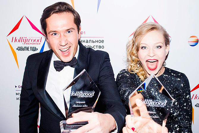 Егор Корешков ("Мужской кинообраз года") и Юлия Пересильд ("Женский кинообраз года")