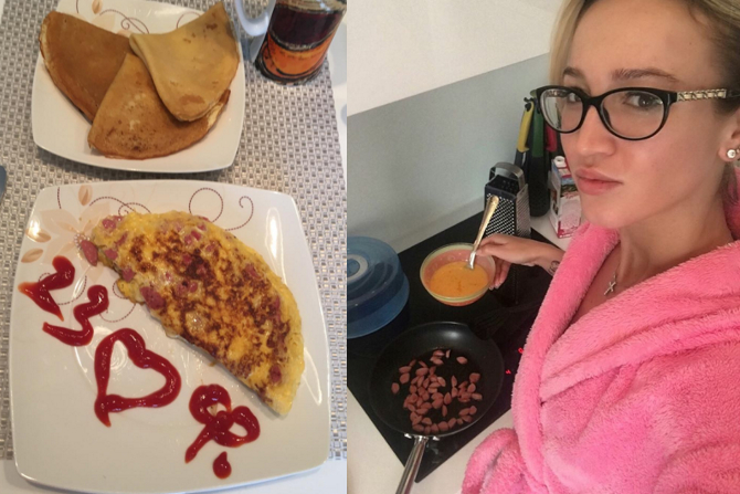 Ольга Бузова приготовила своему возлюбленному праздничный завтрак