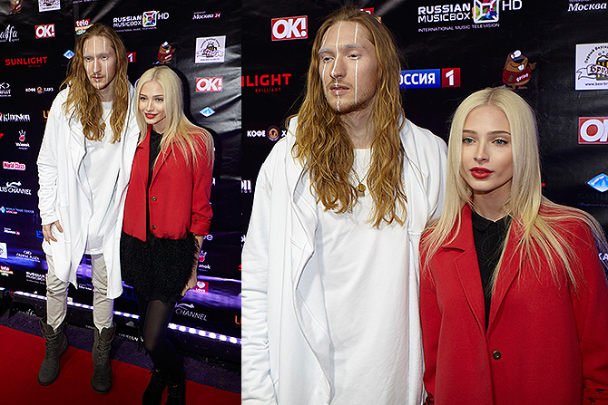 Певец Александр Иванов прошелся по красной дорожке вместе с бывшей женой Тимати Аленой Шишковой