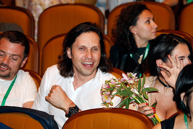 Шоумен Александр Ревва перед конкурсным показом фильма "Хороший мальчик" режиссера О.Карас