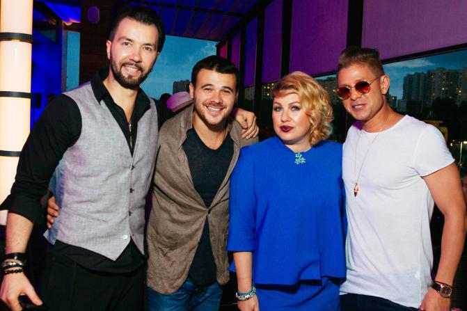 Денис Клявер, Эмин Агаларов, Ева Польна и Митя Фомин